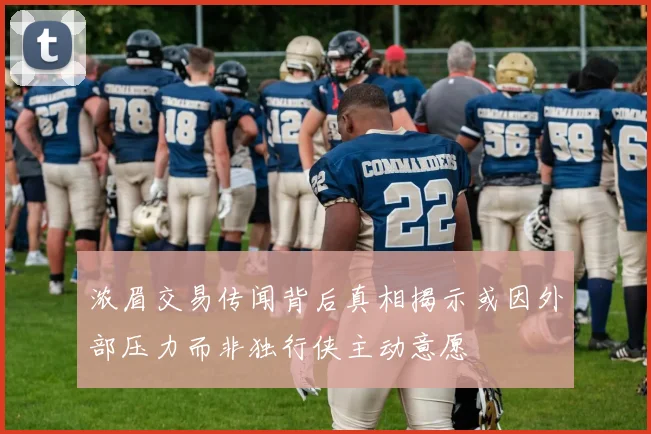 浓眉交易传闻背后真相揭示或因外部压力而非独行侠主动意愿
